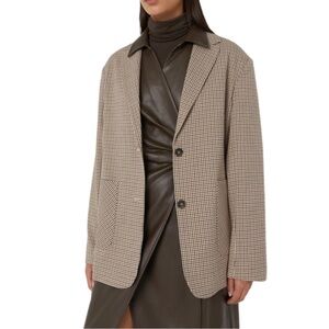 Oak + Fort Oversized Plaid Blazer